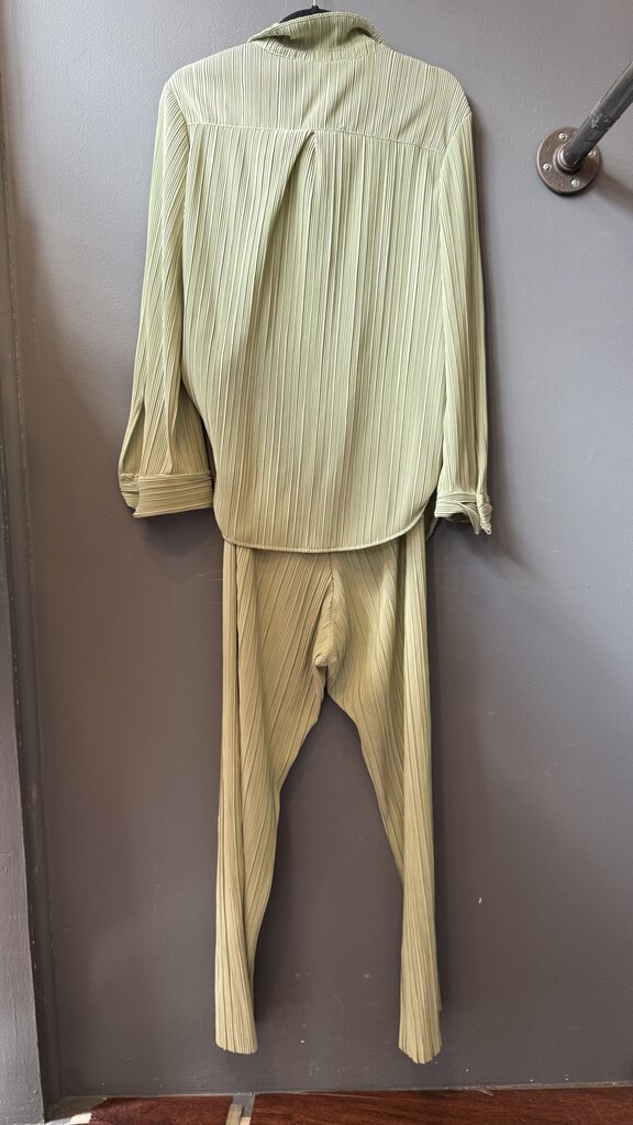Pleated Pants + Button Up Shirt Set