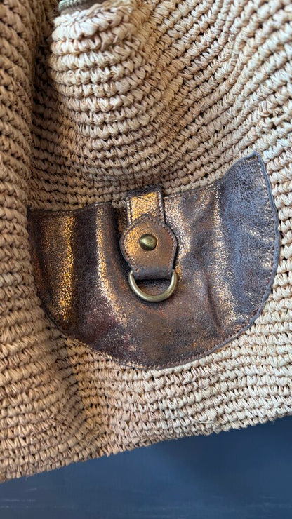 Raffia Oversized Hobo Tote Bag