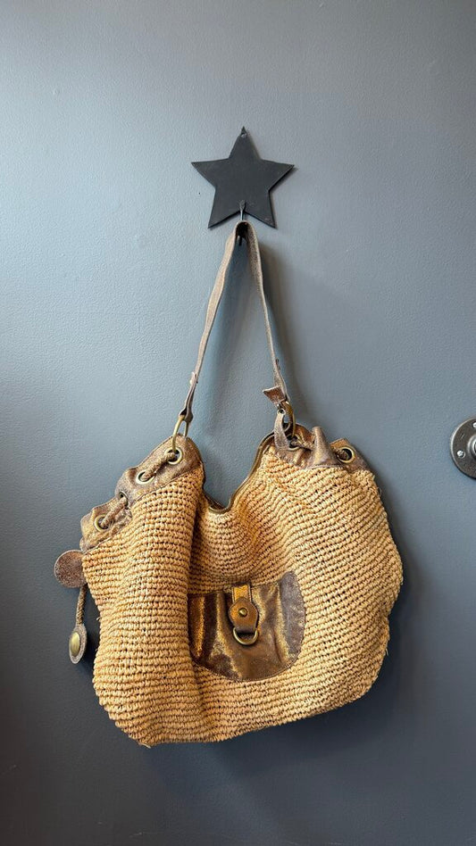Raffia Oversized Hobo Tote Bag
