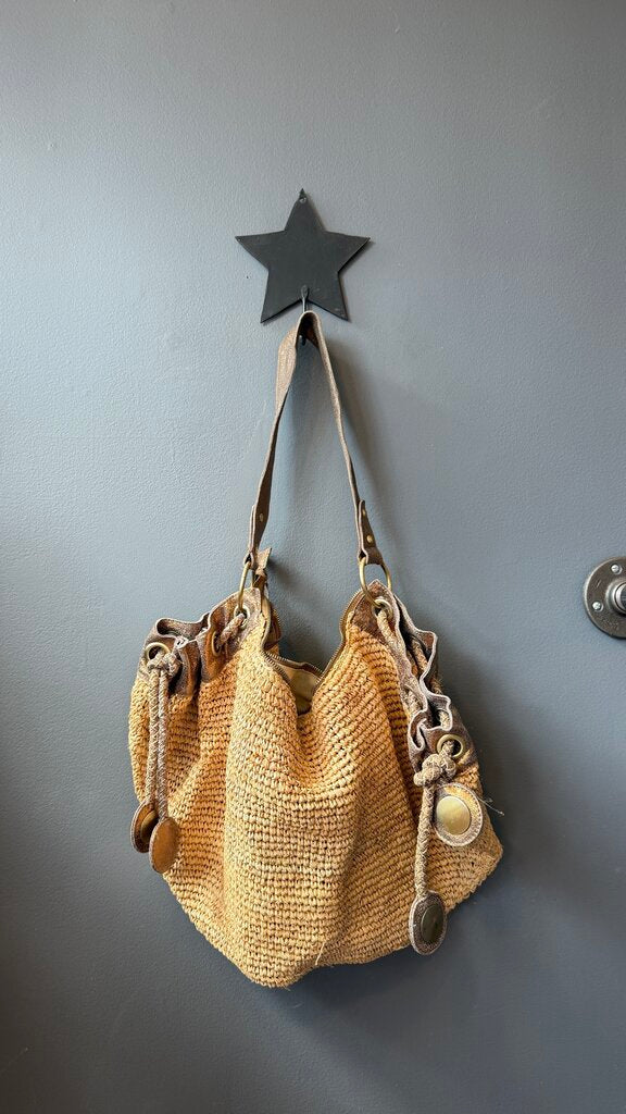 Raffia Oversized Hobo Tote Bag
