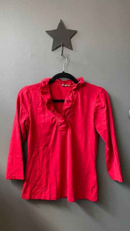 Catalina Cloth Ruffle Neck Top