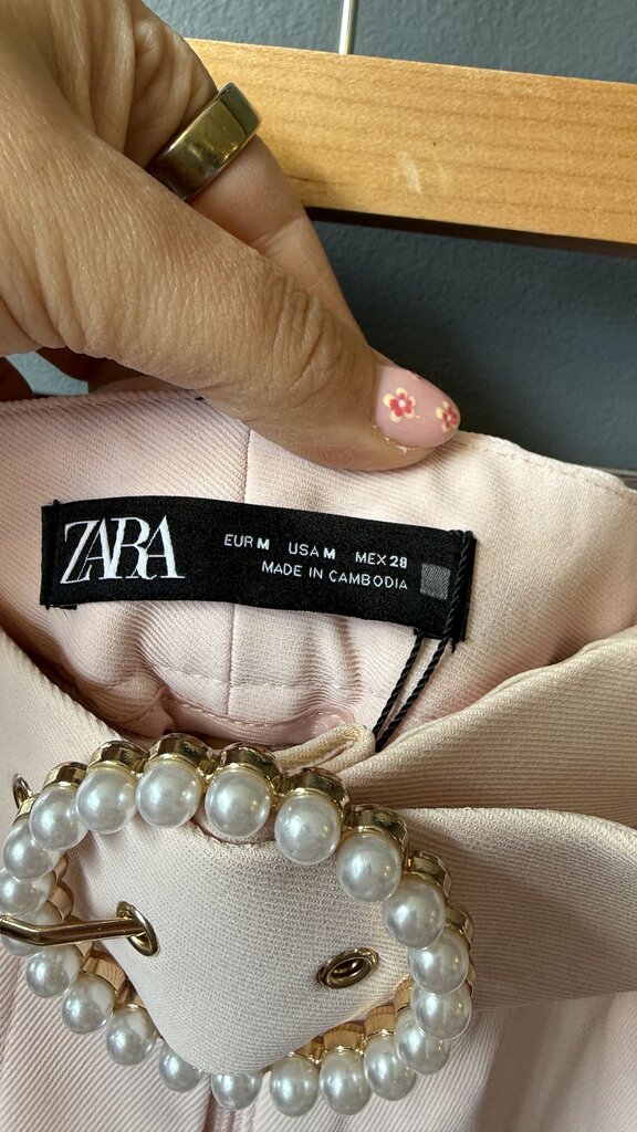 Pearl Belt Buckle Wide Leg Pants