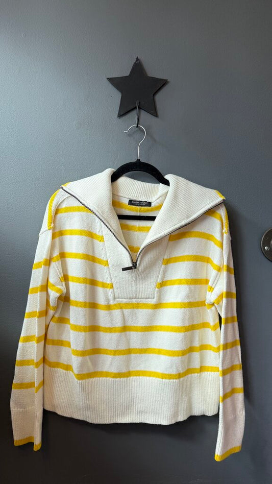 Stripe 1/4 Zip Sweater