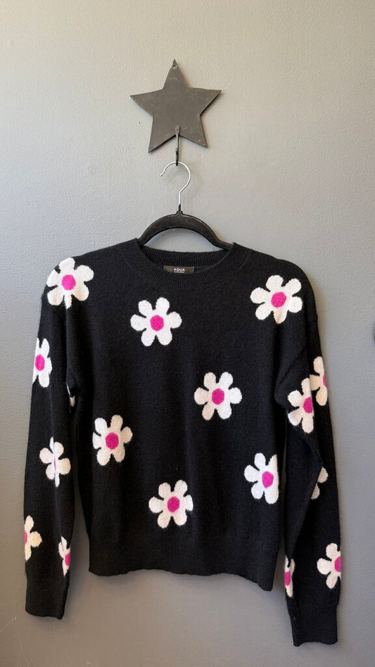 Cashmere Daisy Print Sweater