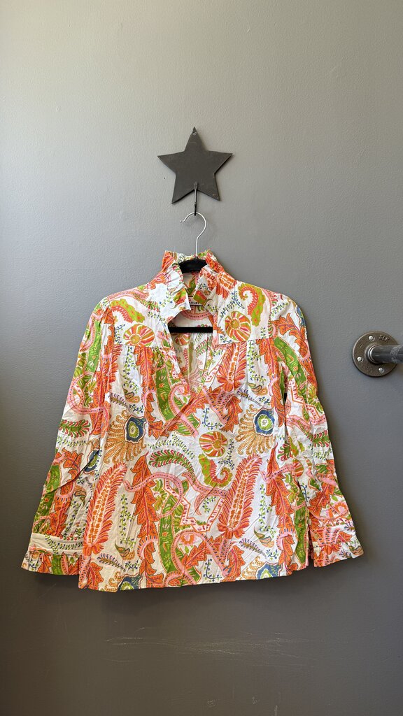 Aspen Botanical Ruffle Blouse