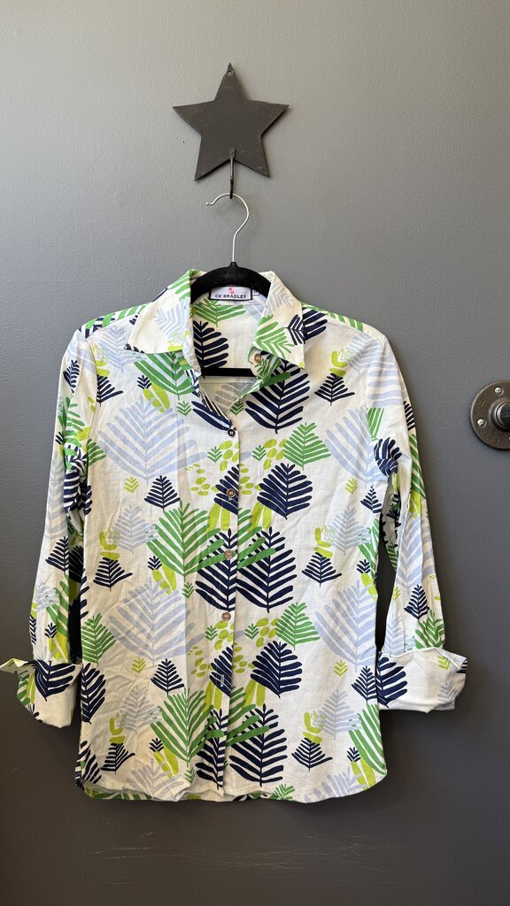 Button Up Printed Blouse