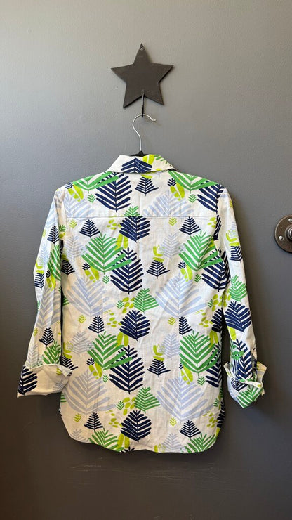 Button Up Printed Blouse
