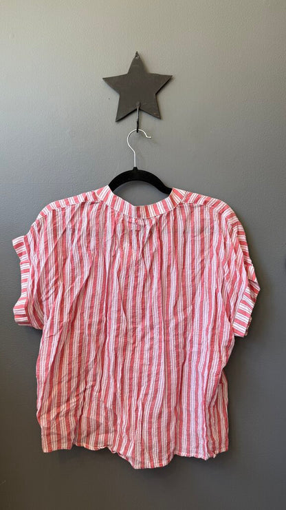 Stripe Gauze Oversized Blouse