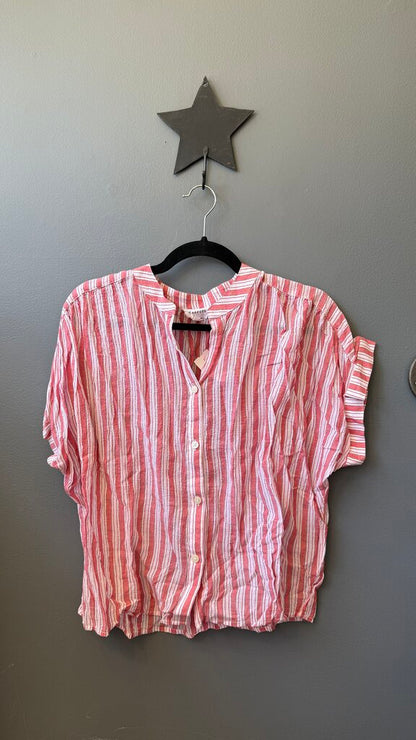 Stripe Gauze Oversized Blouse