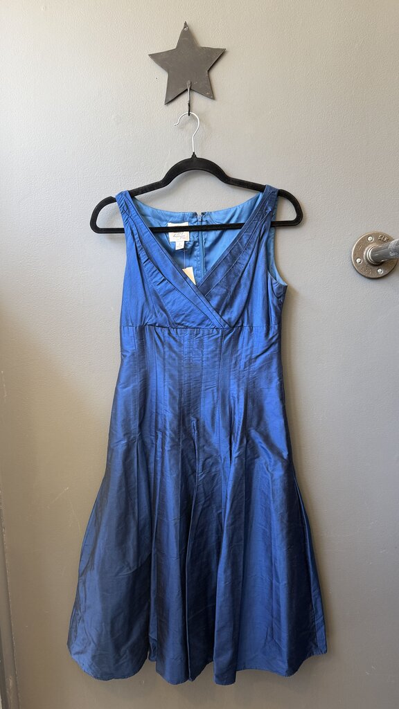 Silk Fitted Waist Surplice Dress