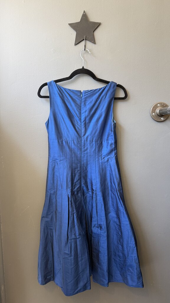 Silk Fitted Waist Surplice Dress
