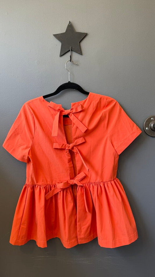 Bow Back Peplum Top