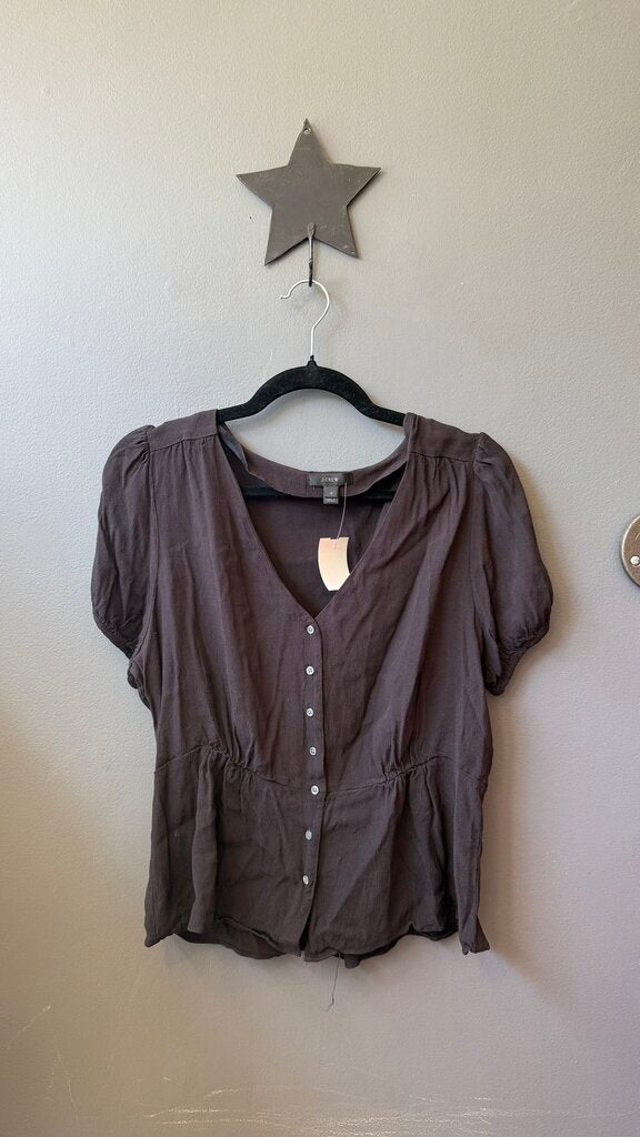 Gathered Front Short Sleeve Blouse