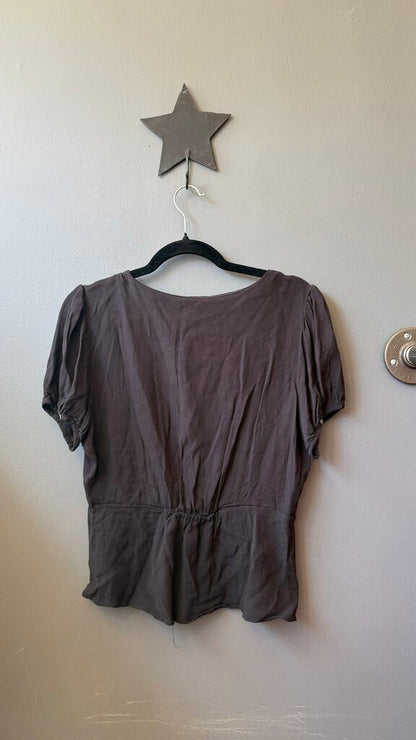 Gathered Front Short Sleeve Blouse