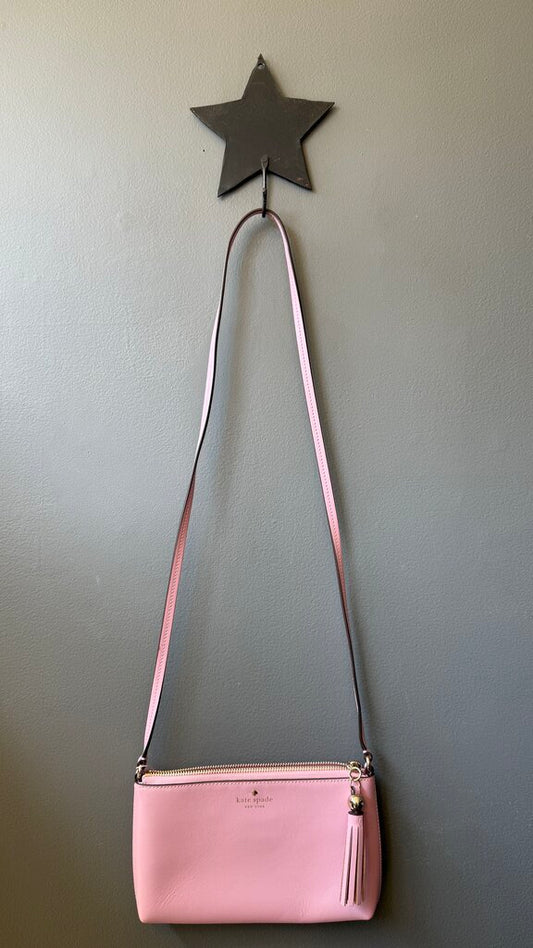 Leather Tassel Zip Crossbody Bag