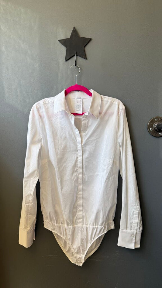 Button Up Shirt Poplin Bodysuit