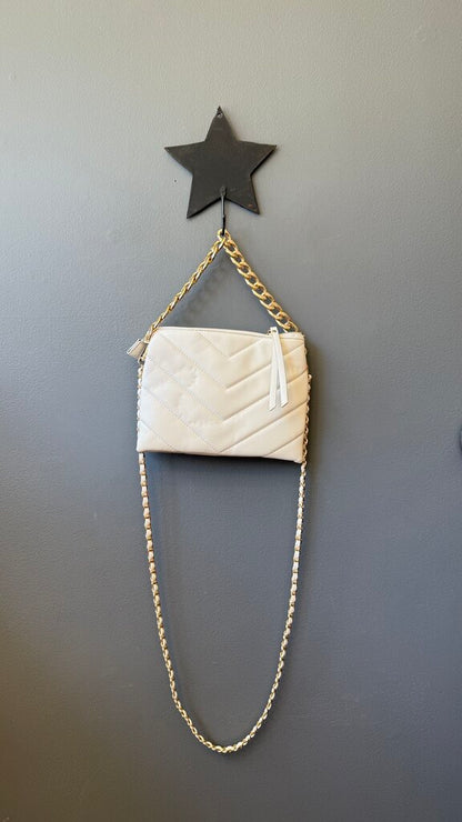 Quilted Vegan Chain Crossbody Bag