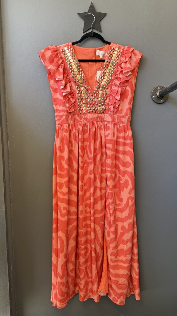 Ruffle Stud Maxi Dress
