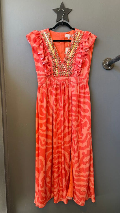 Ruffle Stud Maxi Dress