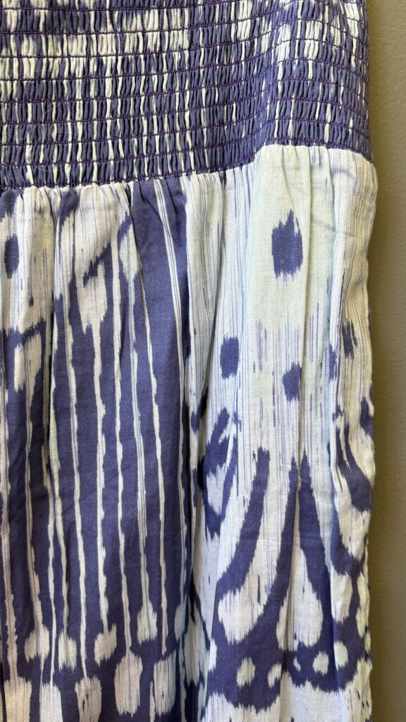 Ikat Smocked Pull On Maxi Skirt