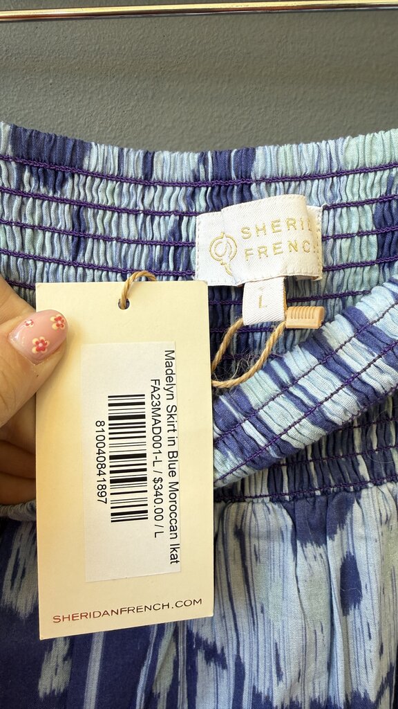 Ikat Smocked Pull On Maxi Skirt