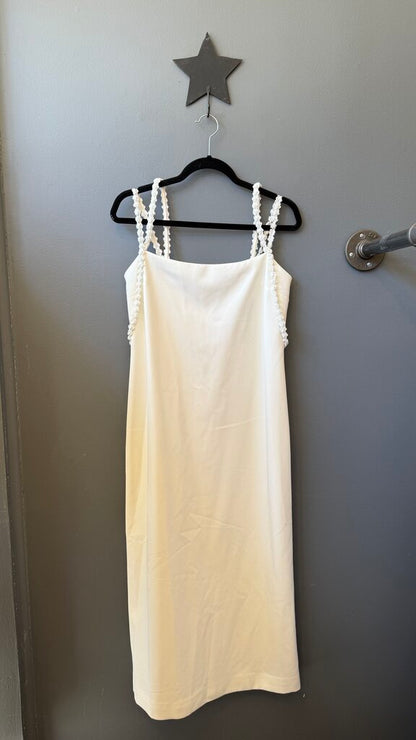 Flower Sequin Straps Column Midi Dress