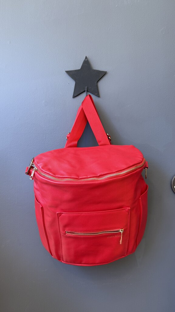 Faux Leather Diaper Backpack Bag