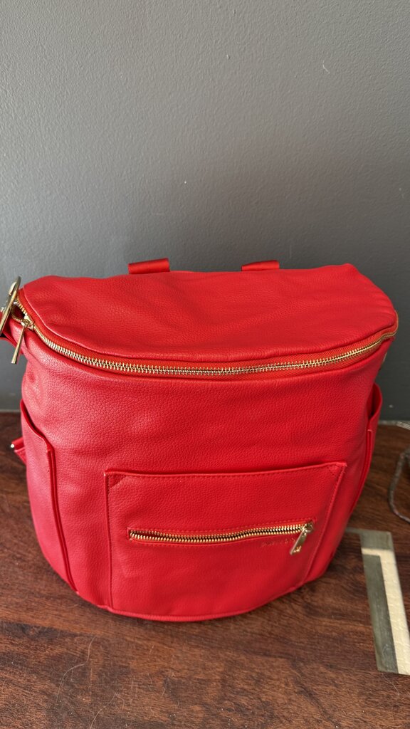 Faux Leather Diaper Backpack Bag