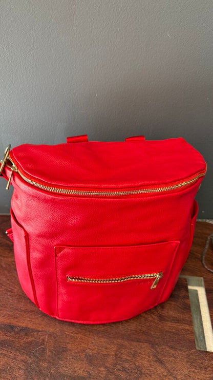 Faux Leather Diaper Backpack Bag