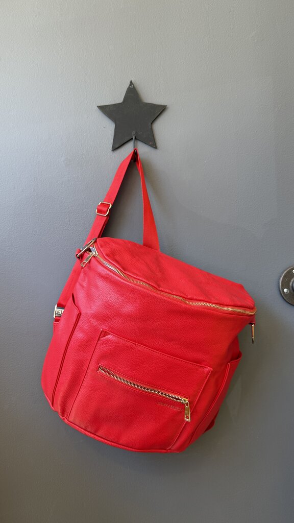 Faux Leather Diaper Backpack Bag