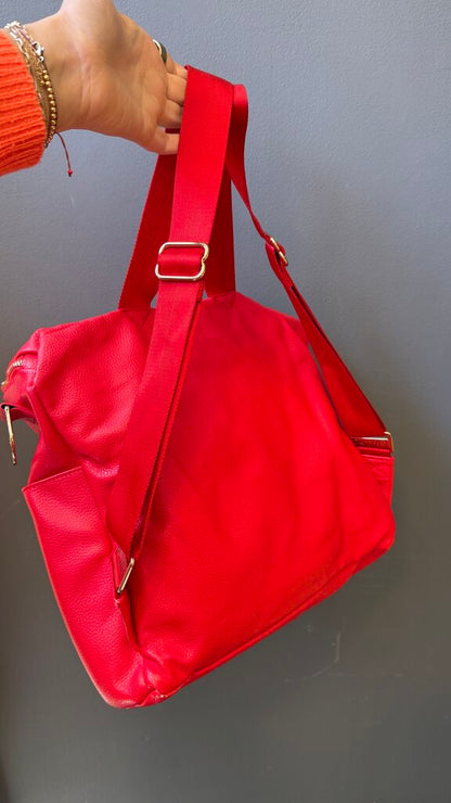 Faux Leather Diaper Backpack Bag