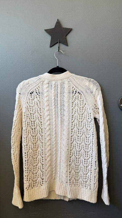 Cashmere Alpaca Wool Cableknit Cardigan Sweater