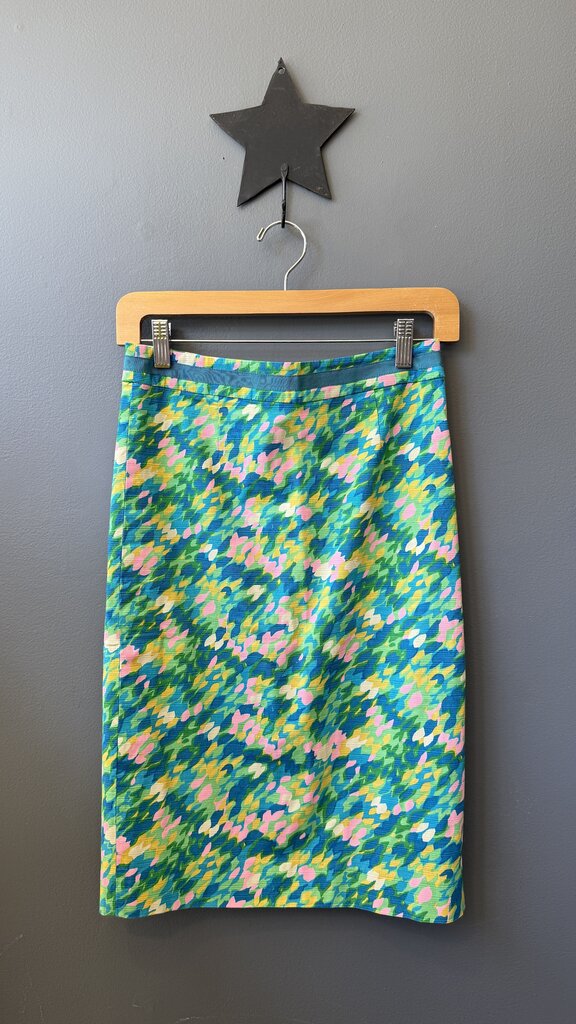 Multi Colored Print Pencil Skirt