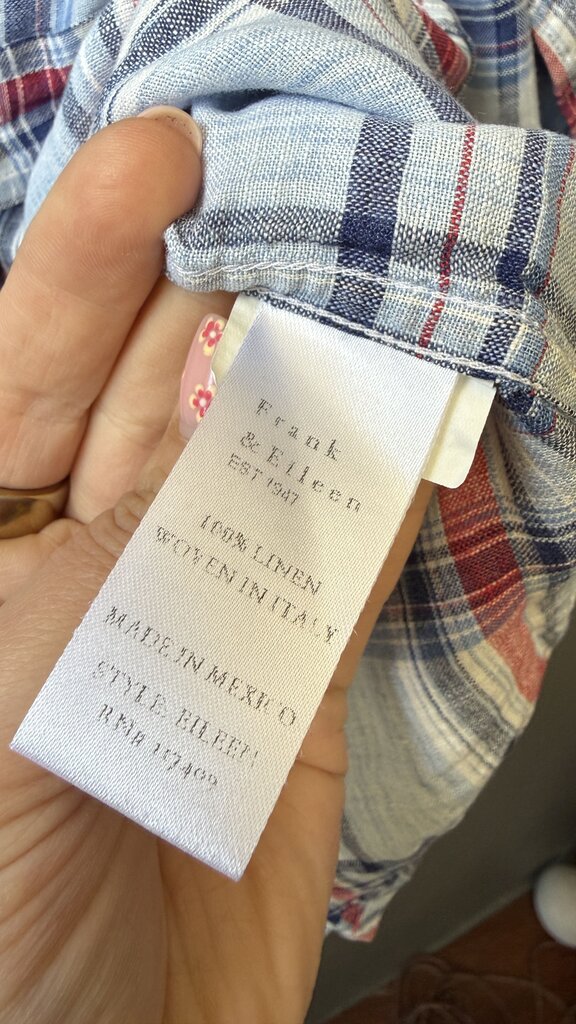 Linen Plaid Eileen Button Up Shirt