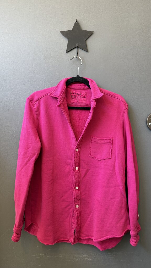 Terry Sweatshirt Button Up Shirt