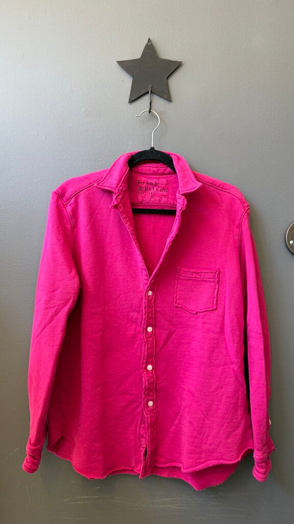 Terry Sweatshirt Button Up Shirt