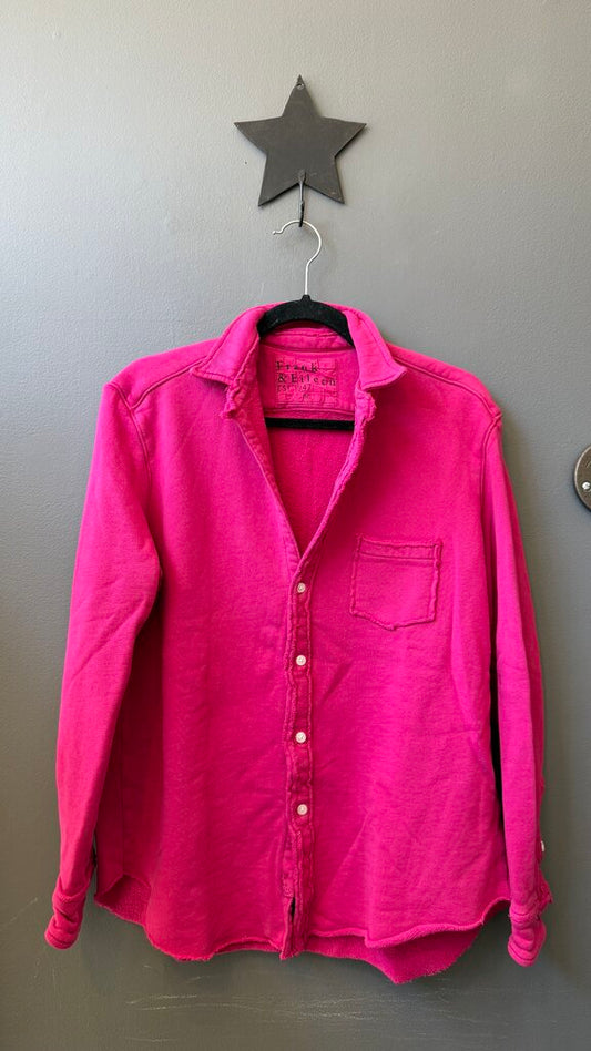 Terry Sweatshirt Button Up Shirt