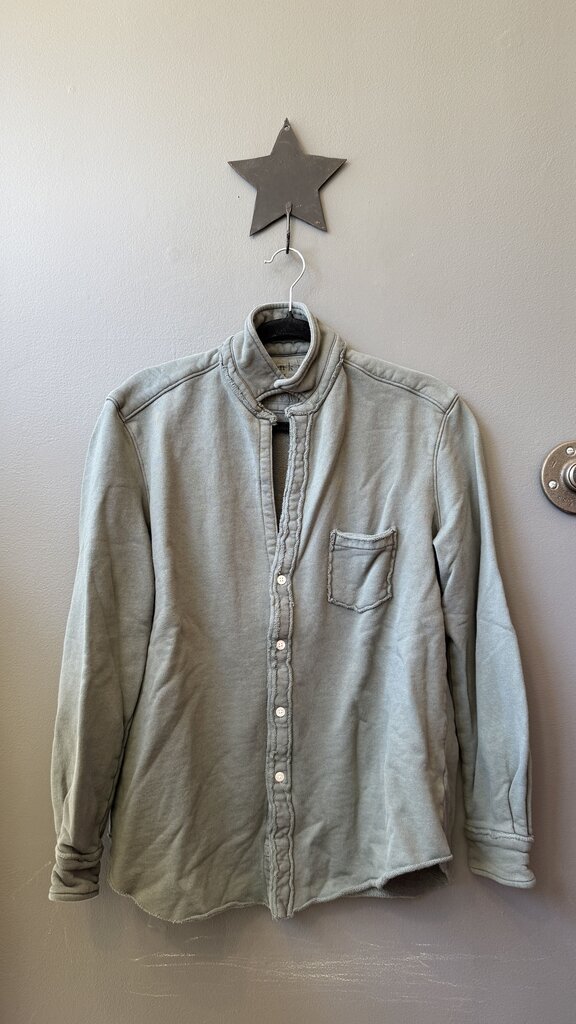 Terry Sweatshirt Button Up Shirt