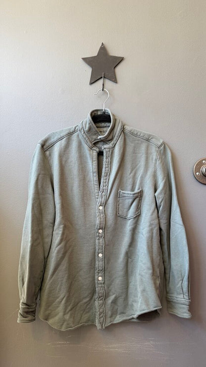 Terry Sweatshirt Button Up Shirt