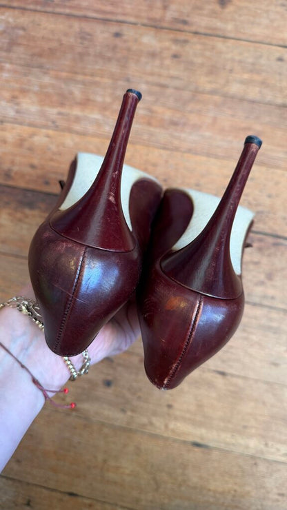 Vintage Pointed Heeled Loafers