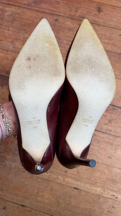 Vintage Pointed Heeled Loafers