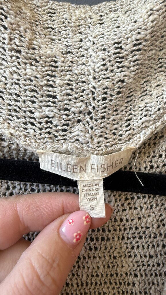 Linen Cotton Open Knit Cardigan Sweater