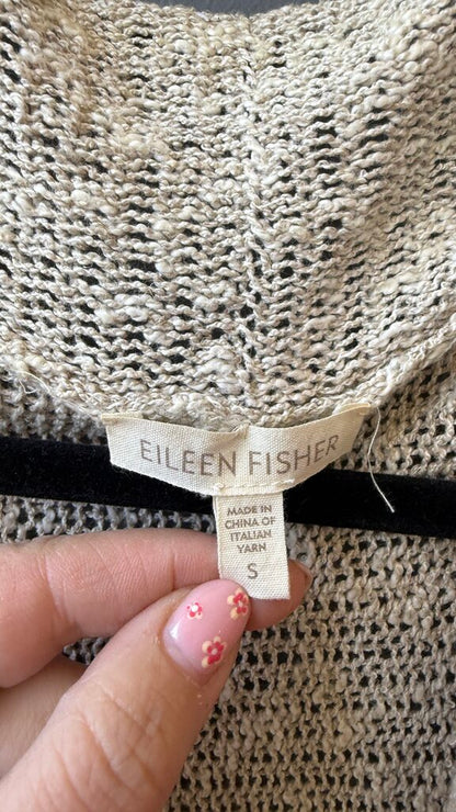 Linen Cotton Open Knit Cardigan Sweater