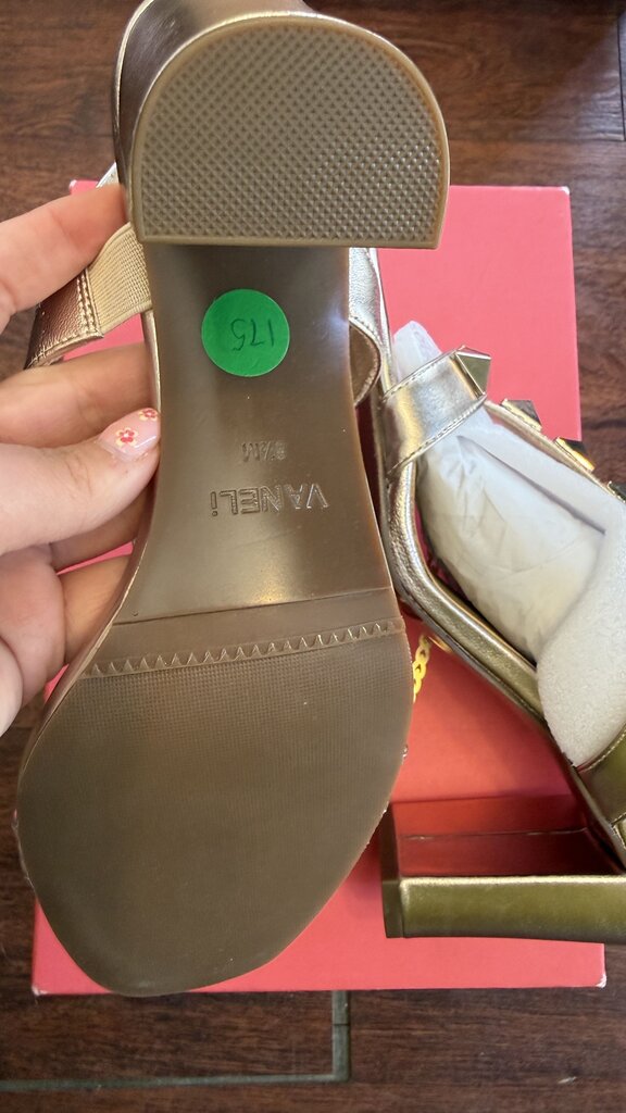 Studded TStrap Block Heeled Sandals