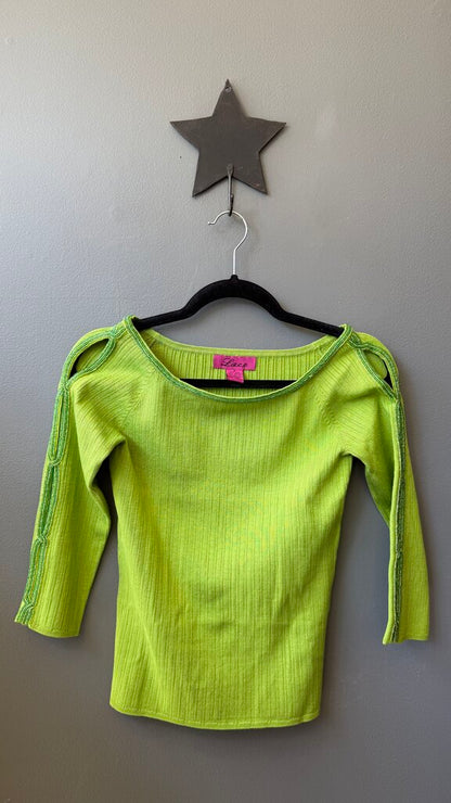 Beaded Trim Ribbed Knit Top