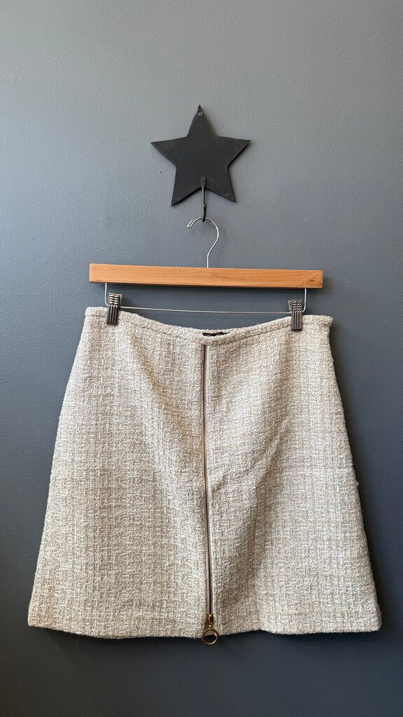 Tweed Zip Front Skirt