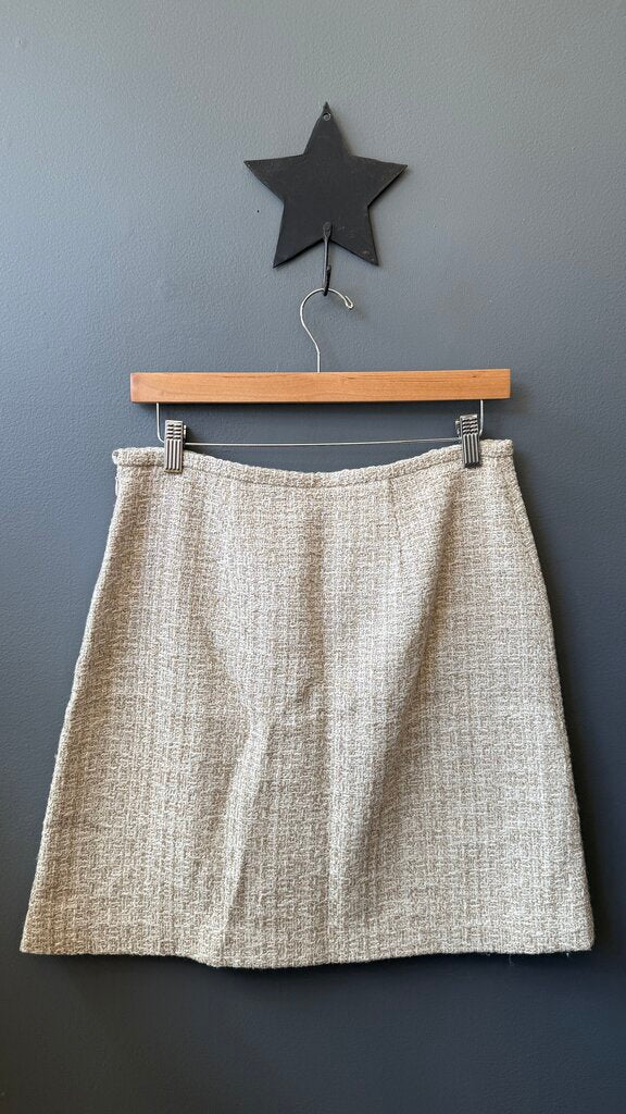 Tweed Zip Front Skirt