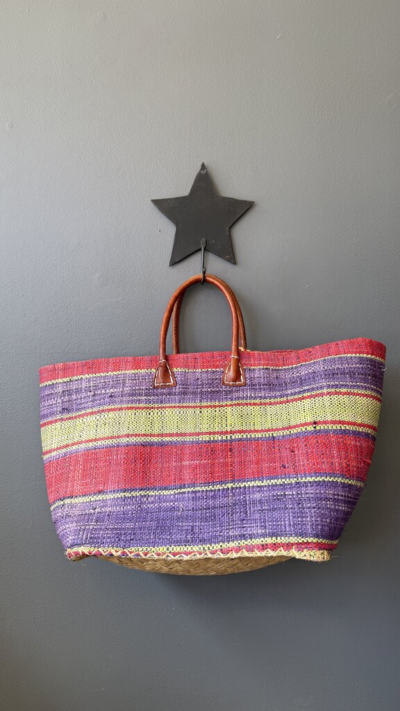 Woven Pom Pom Tote