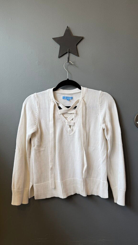 Lace Up Cotton Cashmere Sweater