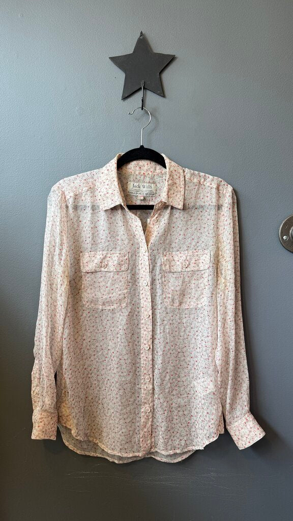 Silk Floral Button Up Blouse